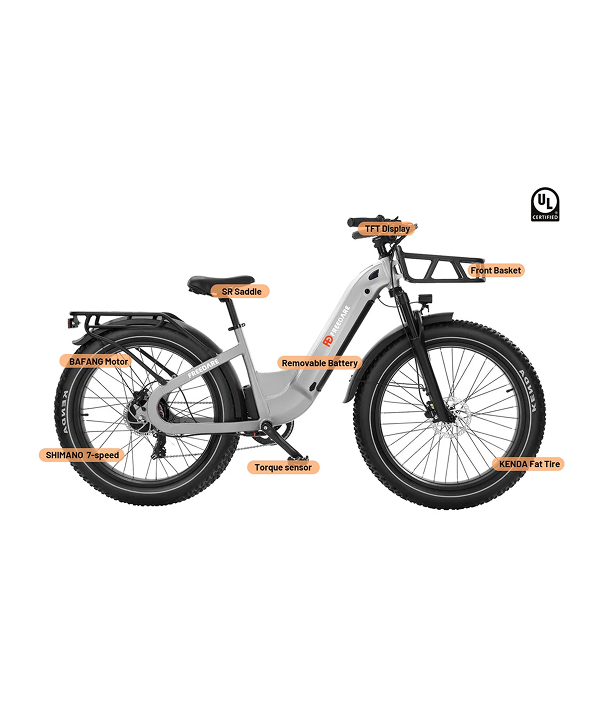 FD Eden Step-thru Electric Bike⼁UL Certi7ed